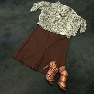 Brown knee length skirt